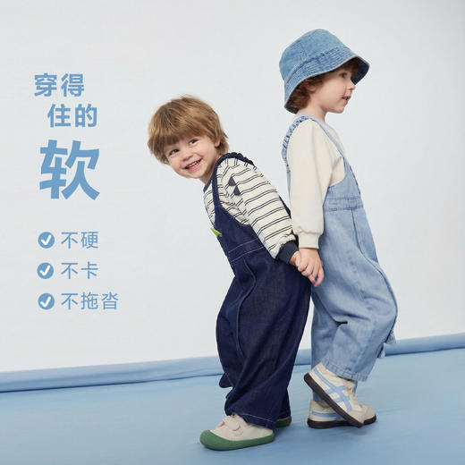 【软牛仔】迷你巴拉巴拉男童宝宝棉弹T恤牛仔背带裤恐龙造型套装 商品图1