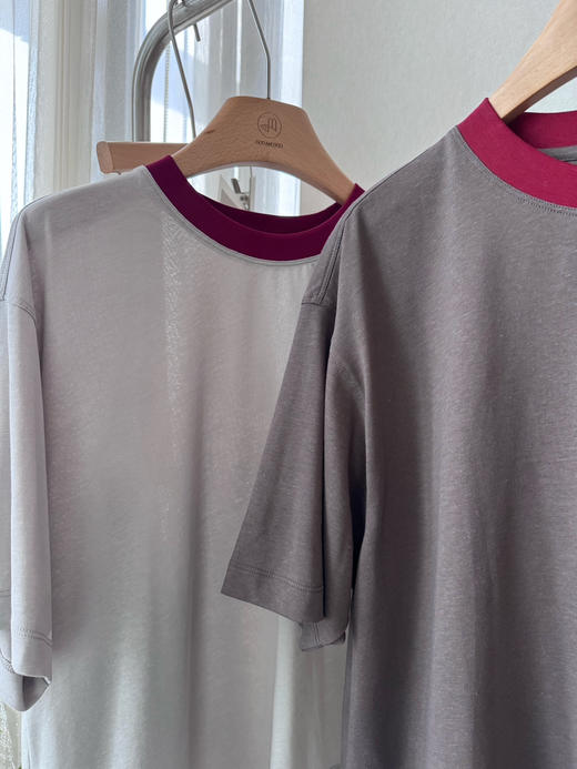 【撞色丝麻】噢蜜ooomeooo红领防晒凉感丝麻T 商品图4