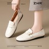 ZHR软底妈妈鞋一脚蹬乐福鞋2025夏新款平底百搭小皮鞋黑色工作鞋 商品缩略图4