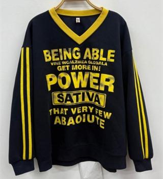 NC撞色V领字母长袖卫衣51220（蓝）春季161011920321 商品图1