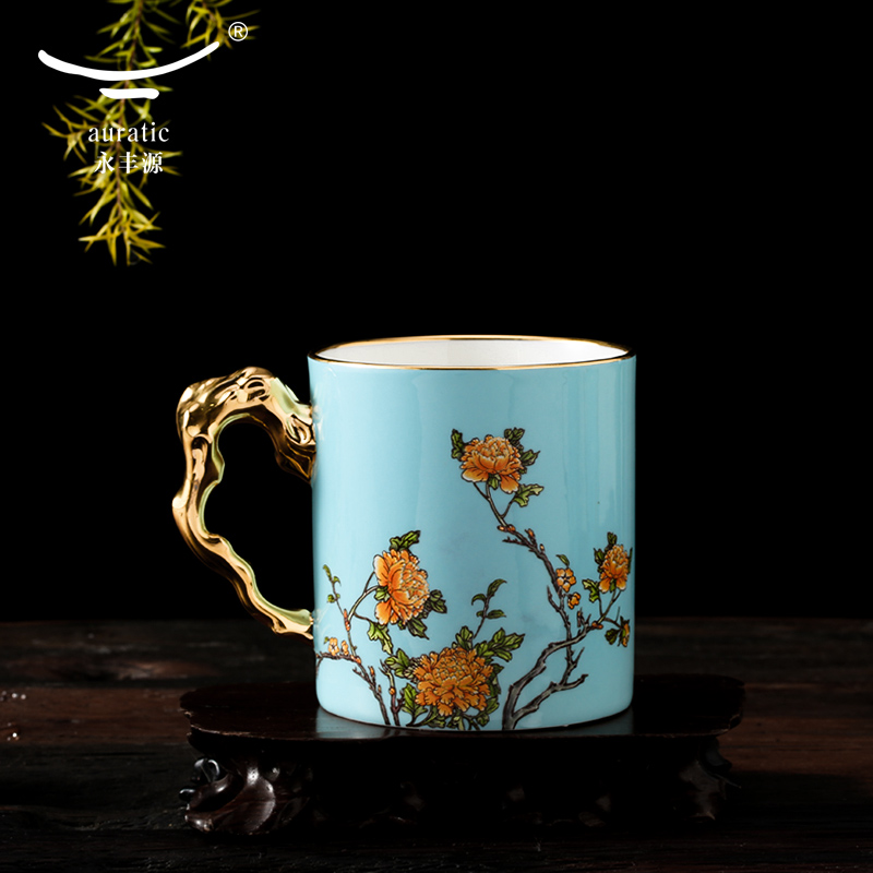 【包邮】国瓷永丰源 夫人瓷-西湖蓝仁心单杯(340ml)