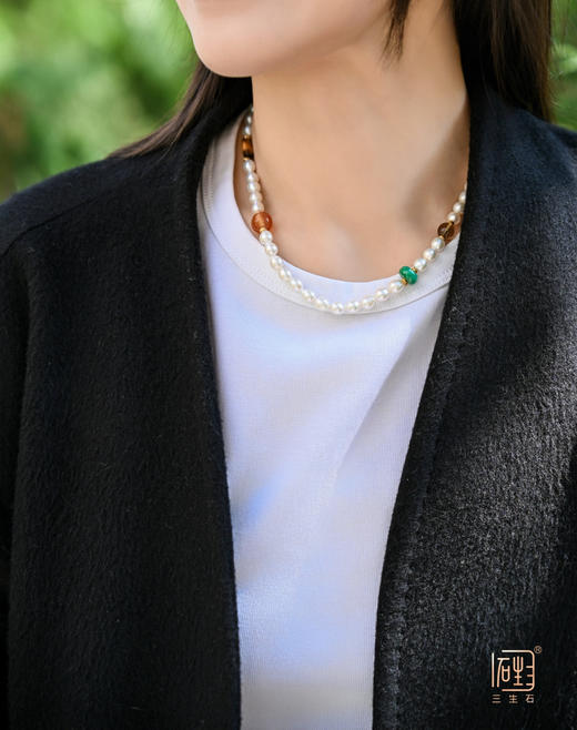 春日绽放 三生石吾行能量彩宝珍珠项链 商品图7