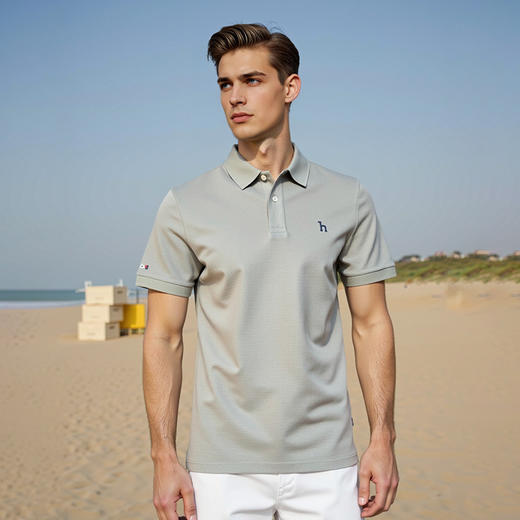 棉+莱赛尔面料舒适透气夏季男士短袖polo衫休闲翻领T恤   XLM-CM8687151 商品图1