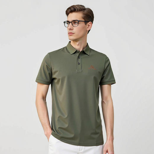 柔软弹力舒爽莫代尔+棉翻领短袖T恤休闲夏季新款polo衫   XLM-CM8687160 商品图3