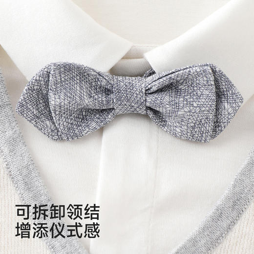 【商场同款】英氏婴儿连体衣夏男宝短袖哈衣洋气礼服透气宝宝爬服 商品图2
