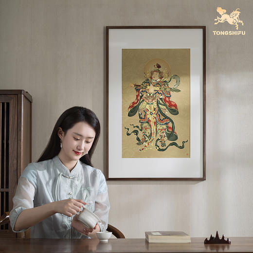 铜师傅 手工錾刻 铜雕画《韦陀菩萨》玄关沙发背景墙中式装饰挂画 商品图4