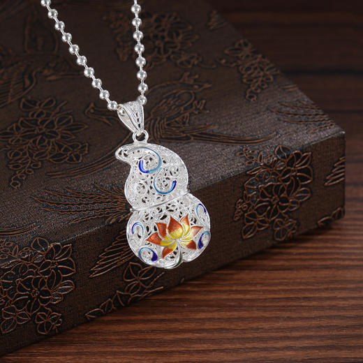 子佩集S990银【江涵秋影】套链项链【MXDZ008】纯银珐琅彩2509 商品图4