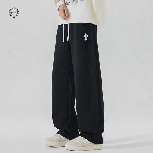 F031877新款四色串标相拼休闲运动版型男女同款情侣款宽松长裤 商品图4