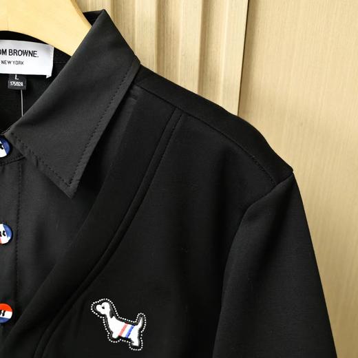 F031866冬季假两件加厚胸前小狗织带红白蓝套头卫衣 商品图11