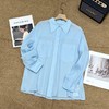 F031884春夏新款苎麻棉宽松排扣轻薄通透苎麻薄荷Baby蓝衬衫 商品缩略图3