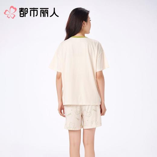 都市丽人睡衣女士睡衣薄家居服凉感无尘棉睡衣女士无尘棉短袖套装女装短袖短裤LHC0A6 商品图2