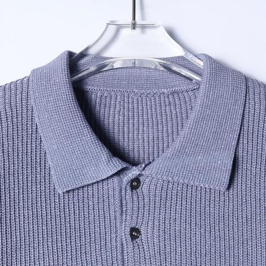 M184SDSA男装2026新款高贵轻奢小众设计复古混纺翻领针织短袖T恤百搭 商品图2