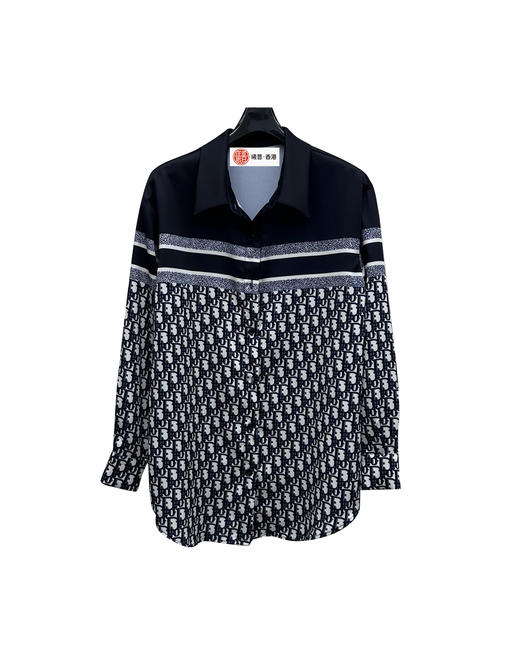 女款绸质印花长袖衬衫 可配套装la010 商品图0