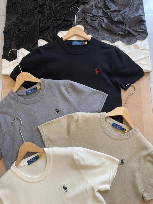 F031863四色可选百搭耐看小马刺绣四色亲肤透气针织短袖T恤 商品图1