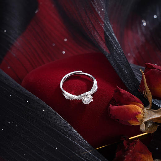 子佩集【陷入热恋】S925银戒指【JL071130】时尚交叉锆石青丝缠绕交织2509 商品图0