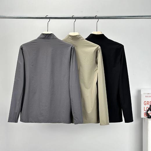 F031878新款半拉链四面高弹高品质多层次叠穿健身运动打底衫 商品图1