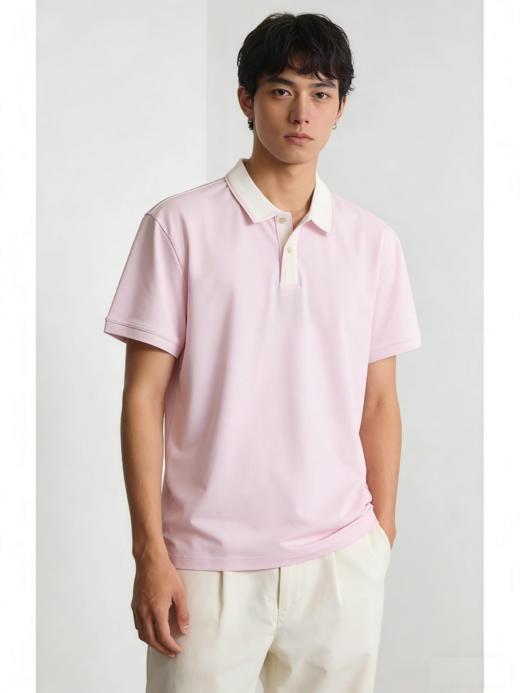 G2000男装SS26商场新款丝光棉休闲剪裁短袖POLO衫61143014 商品图1