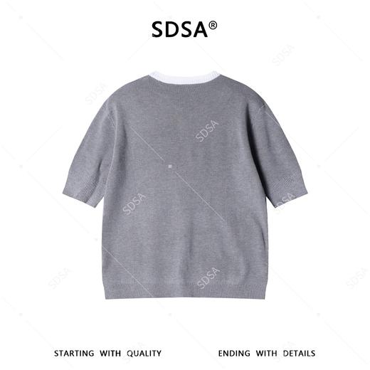 M197SDSA男装2026新款高贵轻奢时尚简约撞色拼接立领短袖T恤百搭休闲 商品图5