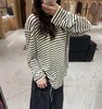 人手B入！ into天丝亚麻条纹   刘雯同款罩衫 康宝莱纱线  舒爽不粘腻   透气针织长袖T恤 商品缩略图4