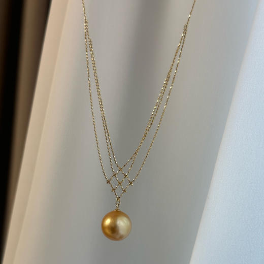 南洋金珠18k金项链 12-13mm 浓金金珠 商品图5
