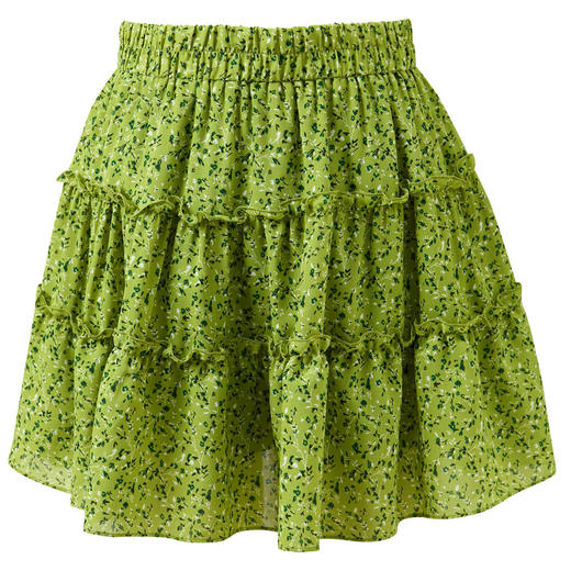 三彩2026夏季新款高腰小A裙木耳边蛋糕裙碎花半身裙短裙气质M 商品图4