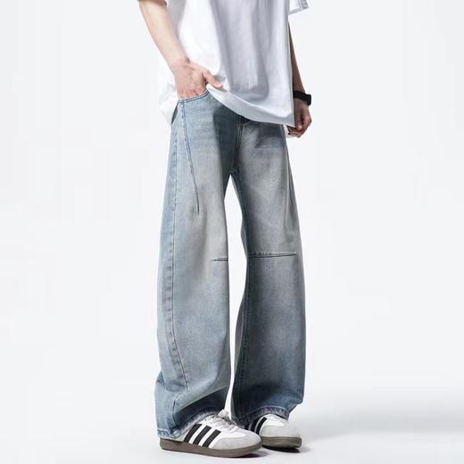 F031852春季新款时尚通勤百搭显瘦情侣款直筒牛仔裤 商品图2