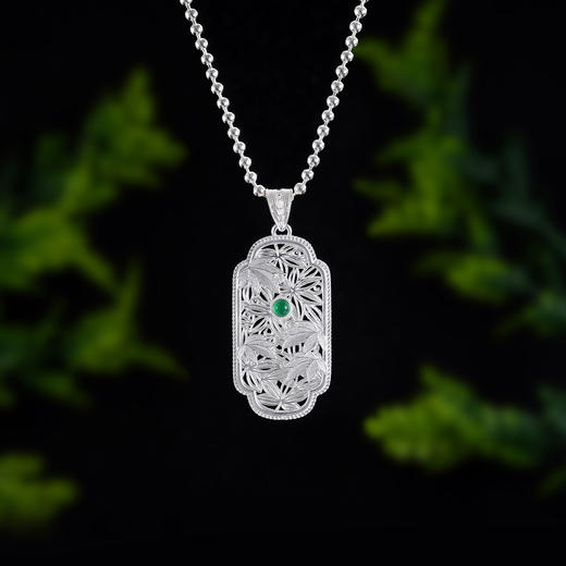 子佩集S990银【枫生水起】大号套链项链【DSDZ010】纯银花丝绿玉髓大师工坊原创作品枫叶2509 商品图7