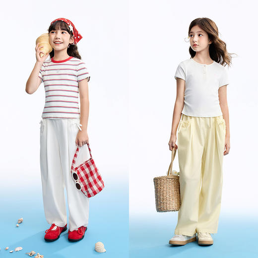 女童全腰梭织单裤夏季新款安奈儿童装EG626600 商品图3