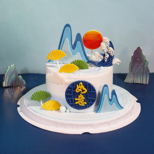 祝寿款【寿山福海】1.8磅香草奶油芒果夹心口味  | 左羊 商品图5