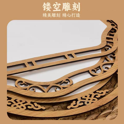 木质镂空空白团扇 商品图2