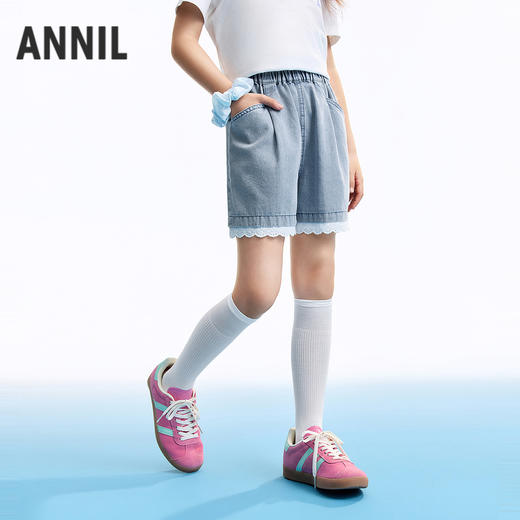 女童全腰牛仔短裤夏季新款安奈儿童装EG626598 商品图1