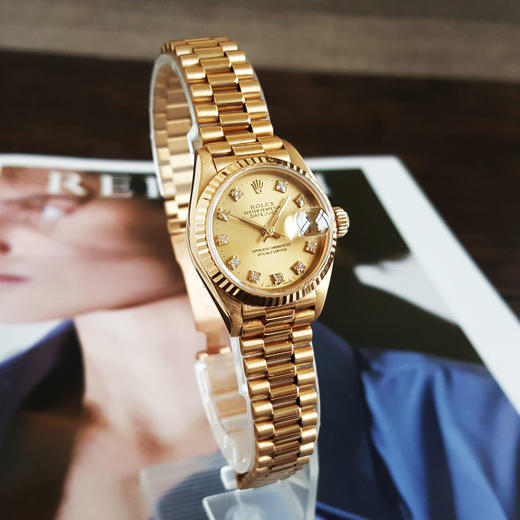 【95新】ROLEX 劳力士69198天文台认证自动机械机芯日期显示26MM（女款）日志型系列18K黄金010326TJ03 商品图2