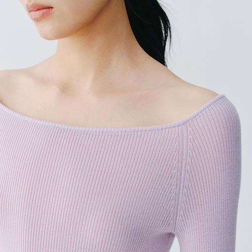 东黎 • 万物复苏  风中绣球 女士春季一字领套衫 6032 商品图5