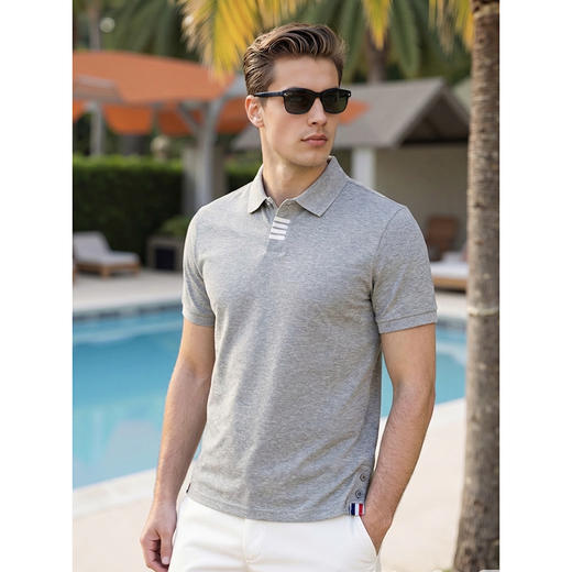 夏季新款男士短袖修身休闲polo衫薄款时尚潮流百搭上衣   XLM-CM8687156 商品图1