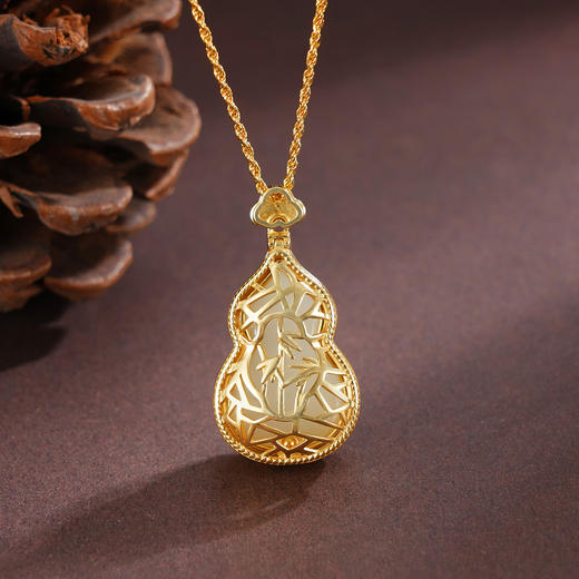 子佩集S925银【福运常伴】葫芦套链项链【DZ05206】和田玉国潮可打开2509 商品图4