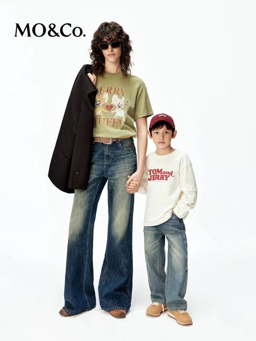 F0318114新品猫和老鼠联名系列斑驳洗旧棉质短袖T恤 商品图4