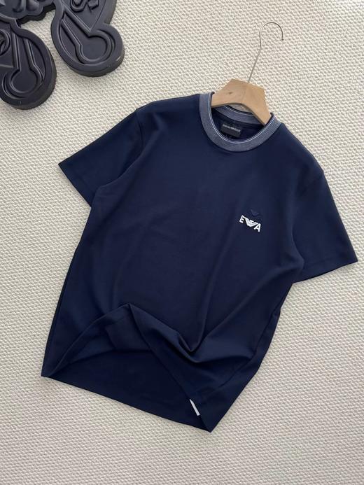 F0318125新款情侣款珠地纯棉时尚百搭圆领刺绣短袖薄T恤 商品图6