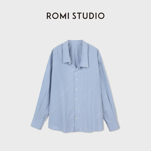 ROMI STUDIO“松弛随性”棉质舒适自在宽松不对称领衬衫 RWCAS65985 商品图1