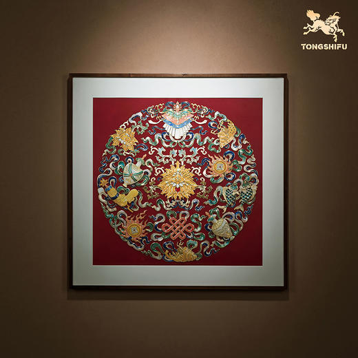 铜师傅 手工錾刻 铜雕画《吉祥八宝》玄关沙发背景墙中式装饰挂画 商品图0