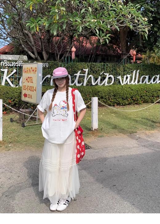 小马KT卡通印花学院减龄风小众设计休闲短袖T恤 商品图1