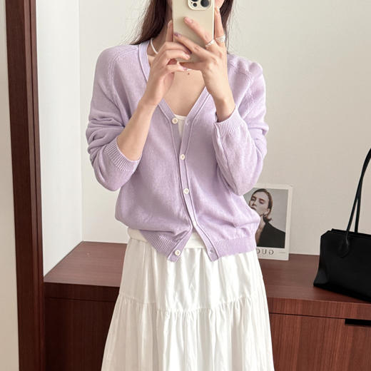 【羊毛➕天丝亚麻开衫】高品质亚麻 羊毛天丝混纺  纸片人穿搭 宽松版型 舒服耐磨 吸湿透气散热快 商品图1