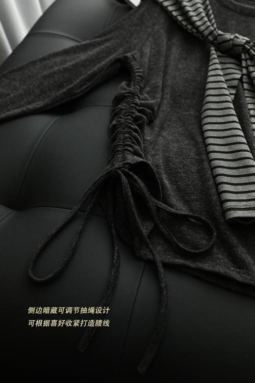 慵懒松弛感天花板！条纹披肩上衣 + 阔腿裤 商品图10