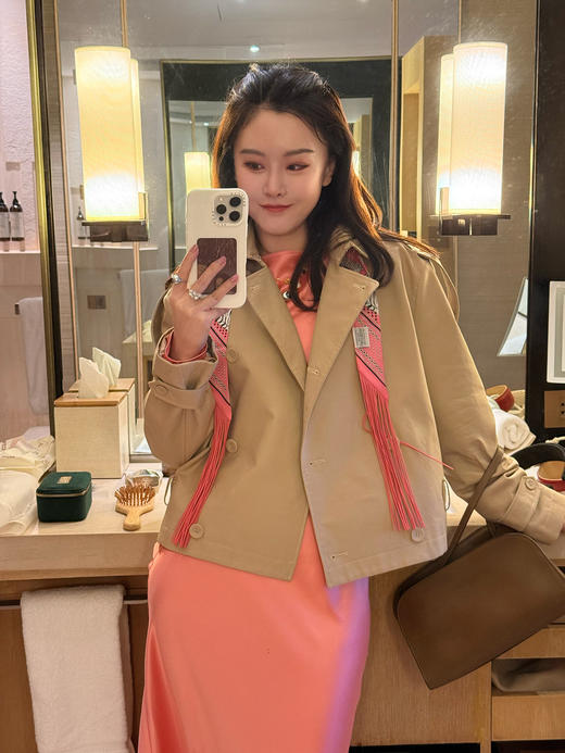 DUO智仙生 铂金风衣 早春新款低腰短风衣 商品图2