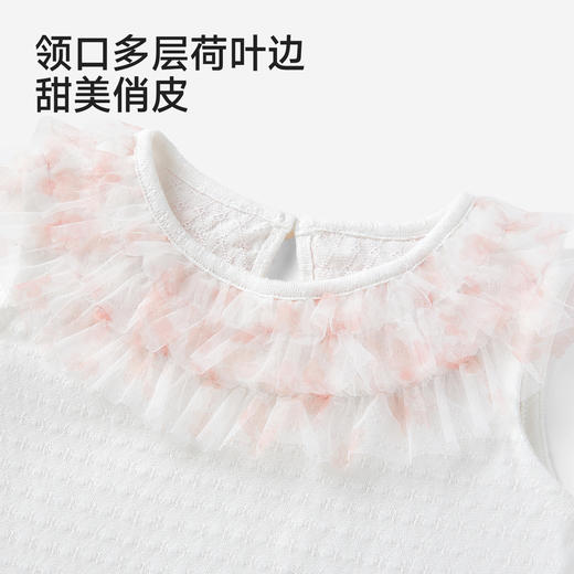 英氏儿童套装夏季女童背心裤子透气纯棉碎花短裤小宝宝衣服外出 商品图3