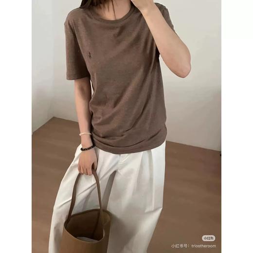 F031827日常打底衫面料舒服柔软春夏新款刺绣小马短袖T恤 商品图4