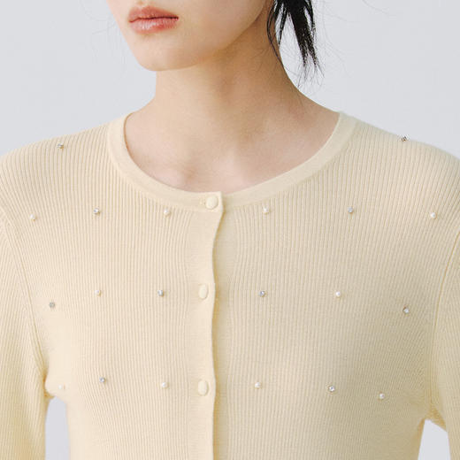 东黎 • 万物复苏 凝露 山羊绒桑蚕丝 女士春季圆领系扣开衫 6048 商品图6