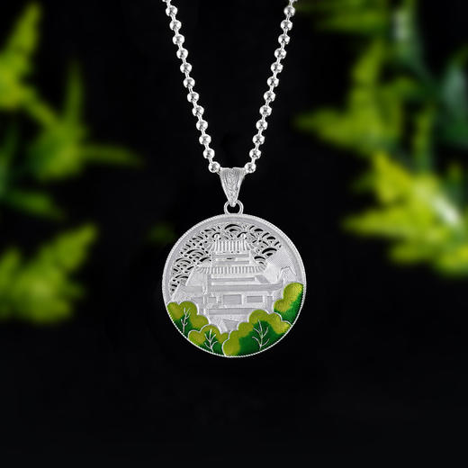 子佩集S990银【阁下天心】套链项链【DSDZ007】纯银花丝珐琅彩大师工坊原创作品2509 商品图6