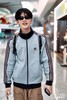 F031809刺绣三条杠织带撞色螺纹拼接复古休闲华夫格立领开衫外套 商品缩略图8