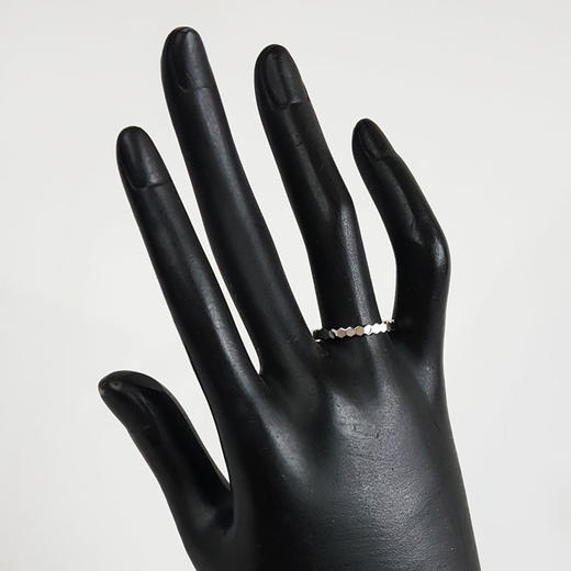 【95新】CHAUMET尚美Bee de Chaumet爱·巢系列18K白金蜂巢戒指57号中性款090226NJM43 商品图6