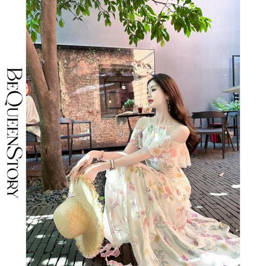 【孤品样衣，不退不换】【花蔓神女】轻奢小众高级感荷叶边冰丝显瘦连衣裙女 商品图4